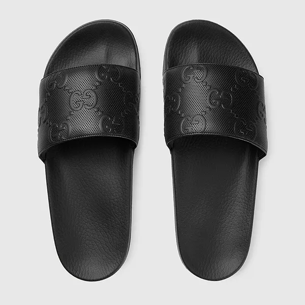 Dép Nam Gucci Men's GG Slide Sandal 681880 UUU00 100 Màu Đen Size 39