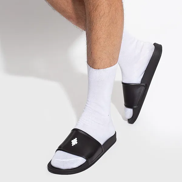 Dép Nam Marcelo Burlon Cross Logo Rubber Slides CMIC001F21 Màu Đen Size 41 - Dép - Vua Hàng Hiệu