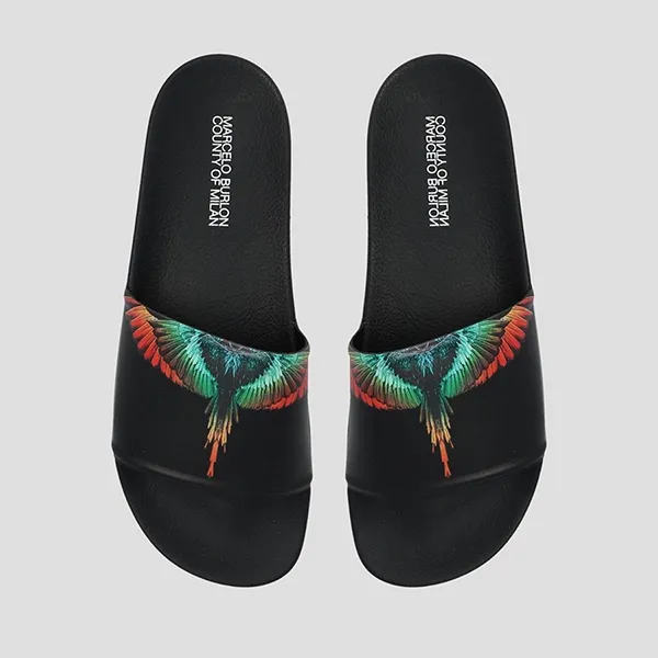 Dép Nam Marcelo Burlon County Wings Sliders CMIC001S23PLA002 Màu Đen Size 41 - Dép - Vua Hàng Hiệu