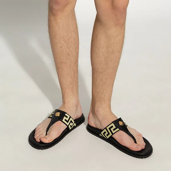 Dép Nam Versace Black Flip-Flops With Logo 1008317 1A05957-2B15V Màu Đen Size 41