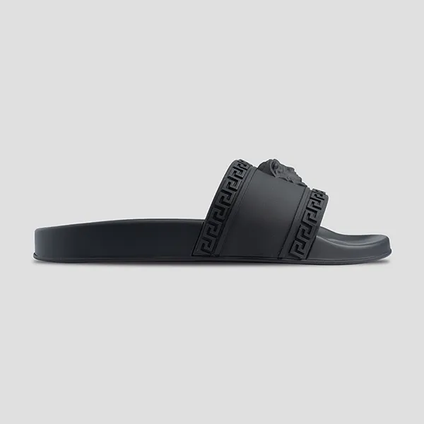 Dép Nam Versace Black With Medusa Logo DSU5883 Màu Đen Size 41 - Dép - Vua Hàng Hiệu