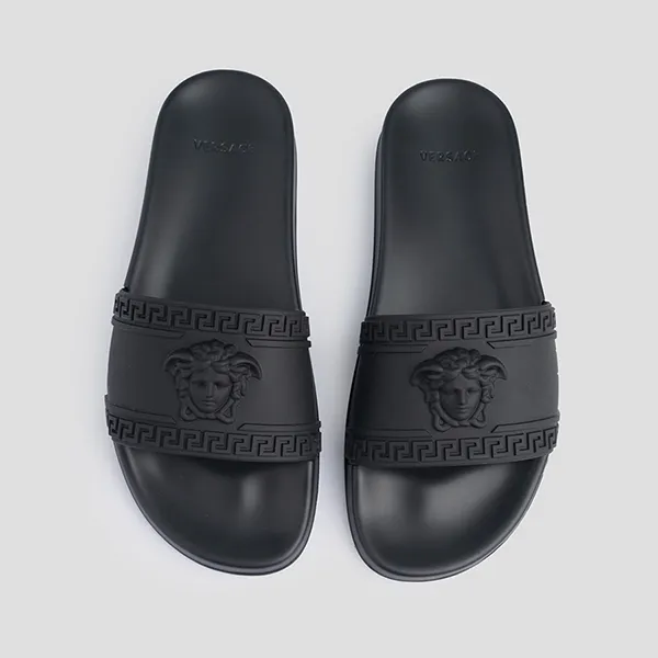 Dép Nam Versace Black With Medusa Logo DSU5883 Màu Đen Size 41 - Dép - Vua Hàng Hiệu