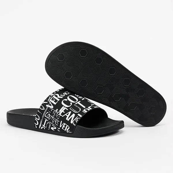 Dép Nam Versace Jeans Couture 74YA3SQ4 Màu Đen Trắng Size 39