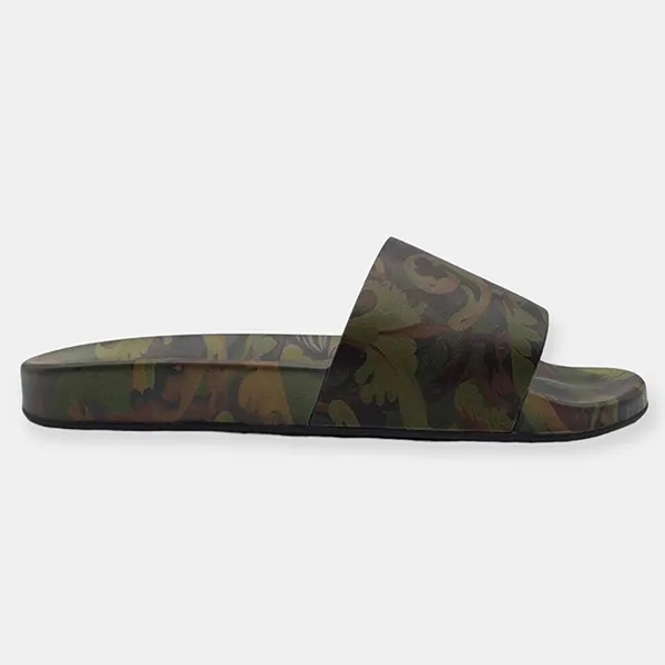 Dép Nam Versace Logo Baroccoflage Rubber Slides DSU65161A00876 Màu Xanh Nâu Size 42