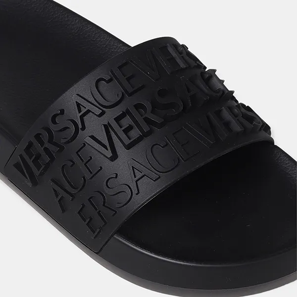 Dép Nam Versace Logo Slides 10087301A05628 Màu Đen Size 41