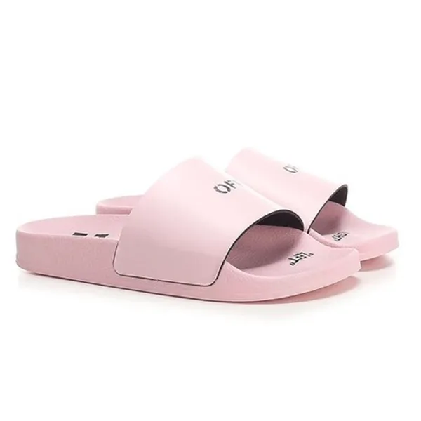 Dép Nữ Off-White Rubber Slides With Logo Pink Màu Hồng
