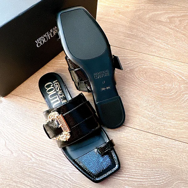 Dép Nữ Versace Jeans Couture Black Millie Màu Đen