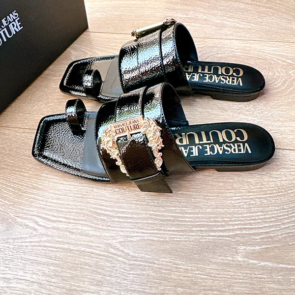 Dép Nữ Versace Jeans Couture Black Millie Màu Đen