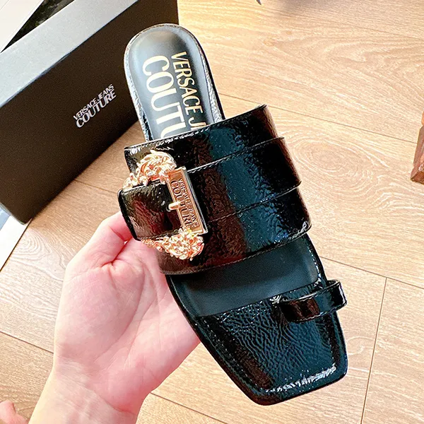 Dép Nữ Versace Jeans Couture Black Millie Màu Đen