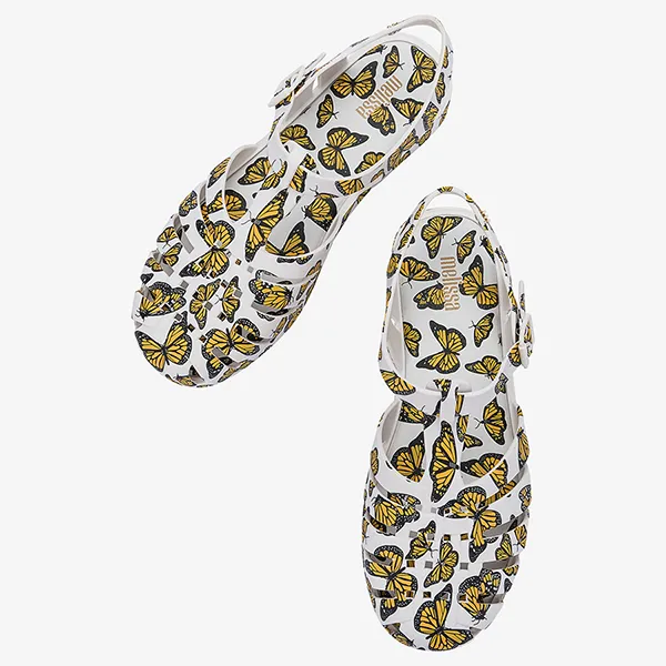 Dép Sandal Melissa MLS Possession Print 333465392003394 Màu Trắng Vàng Size 41-42