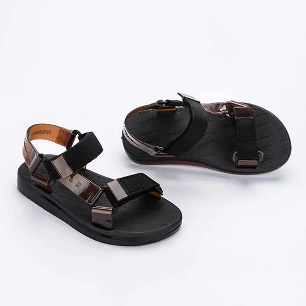 Dép Sandal Nam Melissa MLS + Rider Papete MLS007 Màu Nâu Đen Size 40