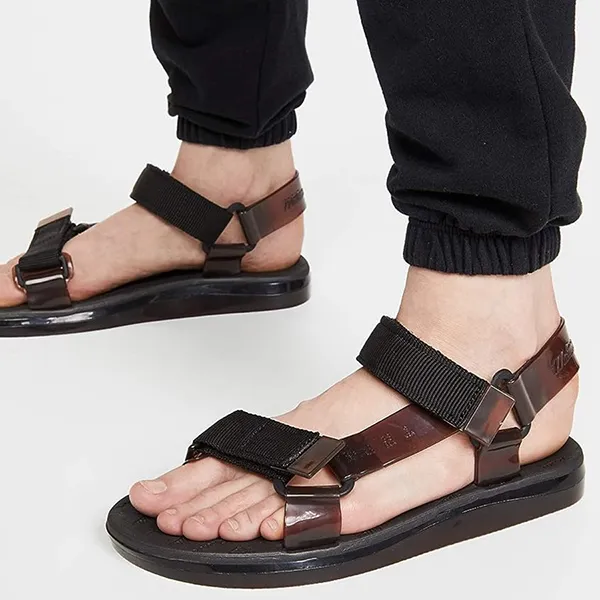 Dép Sandal Nam Melissa MLS + Rider Papete MLS007 Màu Nâu Đen Size 40