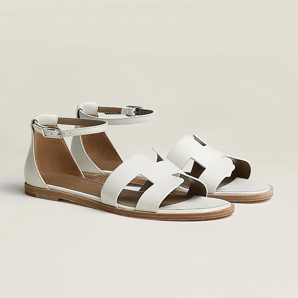 Dép Sandal Nữ Hermès Santorini 182139Z Màu Trắng Size 36