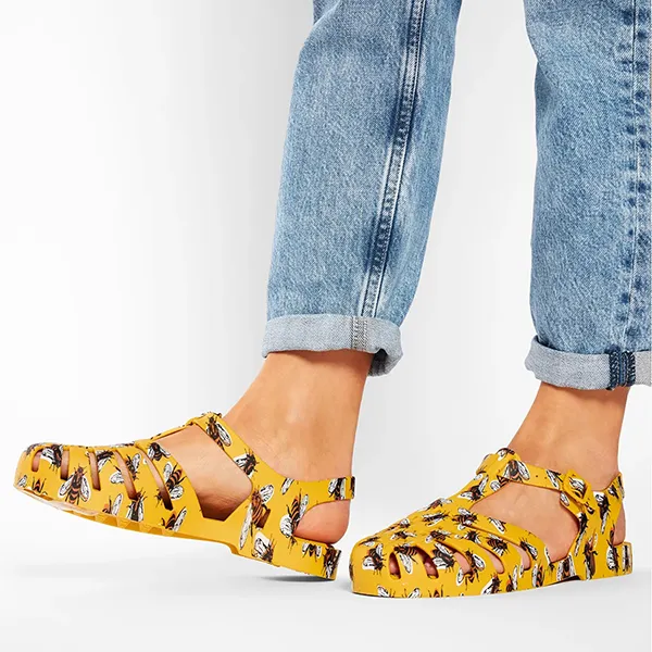 Dép Sandal Nữ Melissa MLS Possession Print MLS009 Màu Vàng Size 41-42