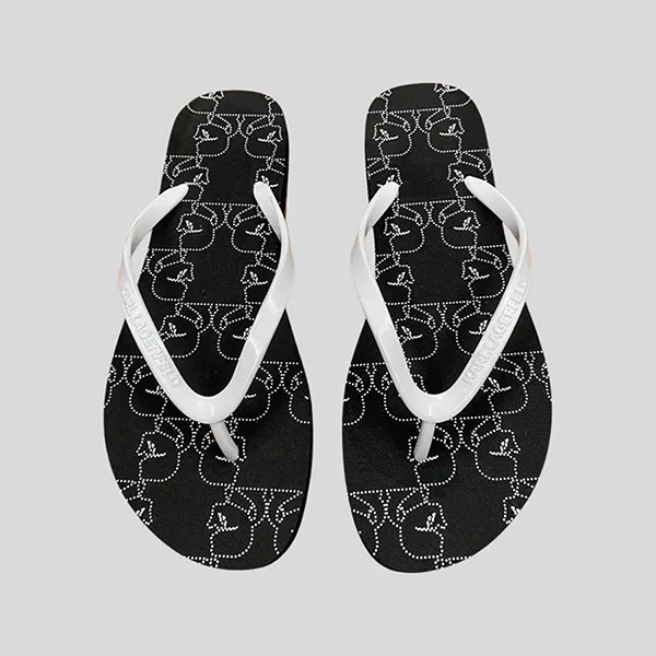 Dép Xỏ Ngón Karl Lagerfeld Zoya Flip Flops 0400016056913 Màu Đen Trắng Size 41 - Dép - Vua Hàng Hiệu