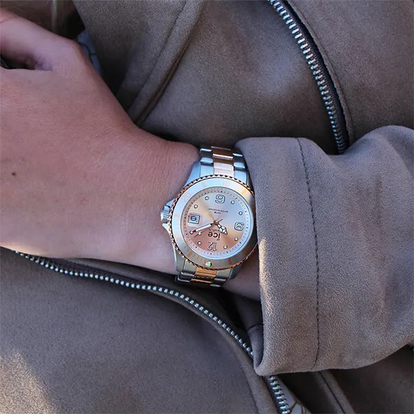 Đồng Hồ Ice Watch Quartz Silver Pink Dial Two-tone Watch 016769 Màu Bạc Vàng Hồng