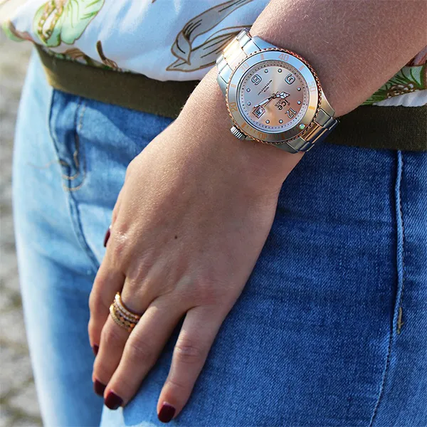 Đồng Hồ Ice Watch Quartz Silver Pink Dial Two-tone Watch 016769 Màu Bạc Vàng Hồng