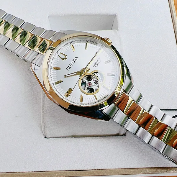 Đồng Hồ Nam Bulova Automatic Surveyor 98A284 Màu Vàng Bạc