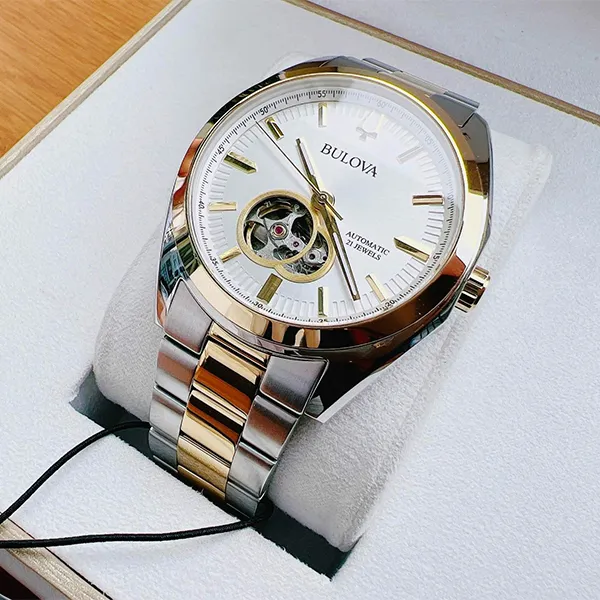 Đồng Hồ Nam Bulova Automatic Surveyor 98A284 Màu Vàng Bạc