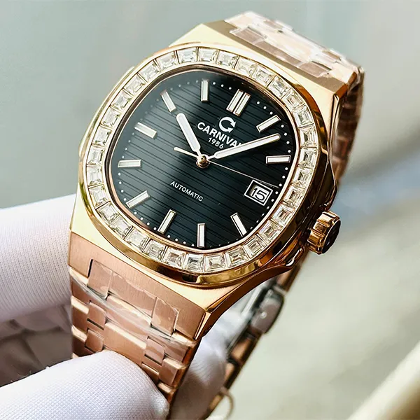 Đồng Hồ Nam I&W Carnival Nautilus 8108G Màu Đen Vàng Hồng