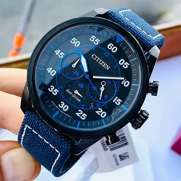 Đồng Hồ Nam Citizen Avion Black Dial Blue Nylon Strap CA4215-39E Màu Xanh Blue