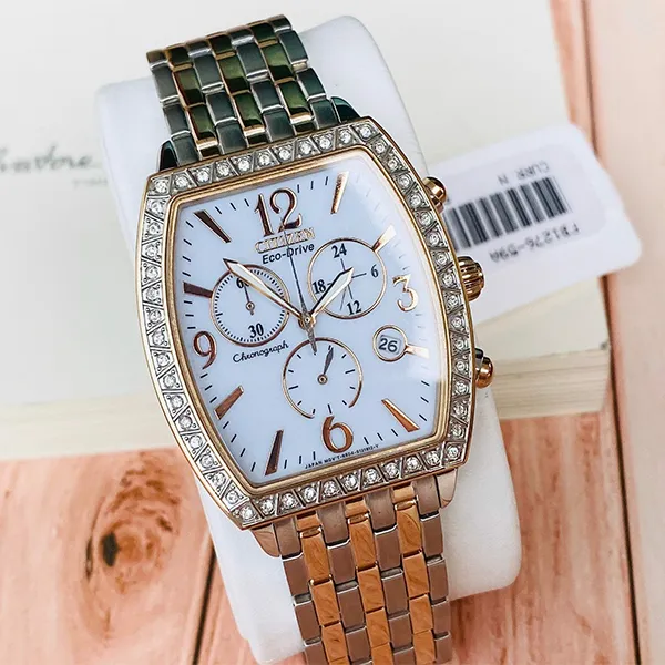 Đồng Hồ Nam Citizen Eco Drive Chronograph FB1276-59A Màu Vàng Bạc