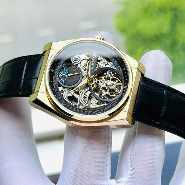Đồng Hồ Nam Heritor Daxton Automatic HERHS3004 Màu Đen Vàng