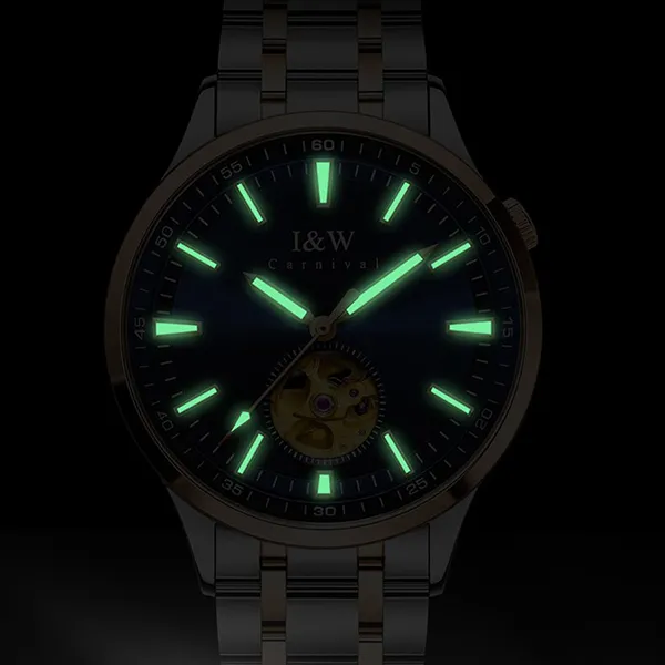 Đồng Hồ Nam I&W Carnival 590G1 Automatic Màu Xanh Bạc