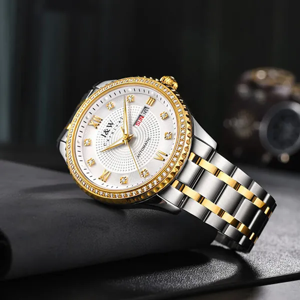 Đồng Hồ Nam I&W Carnival 615G4 Automatic Màu Vàng Phối Bạc