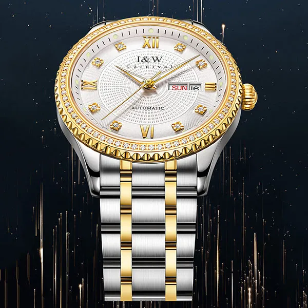 Đồng Hồ Nam I&W Carnival 615G4 Automatic Màu Vàng Phối Bạc