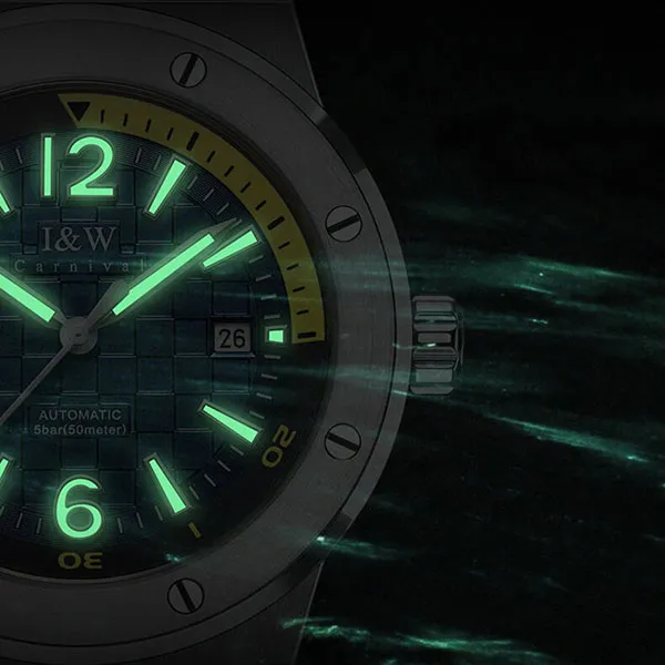 Đồng Hồ Nam I&W Carnival 618G1 Automatic Màu Xanh Bạc