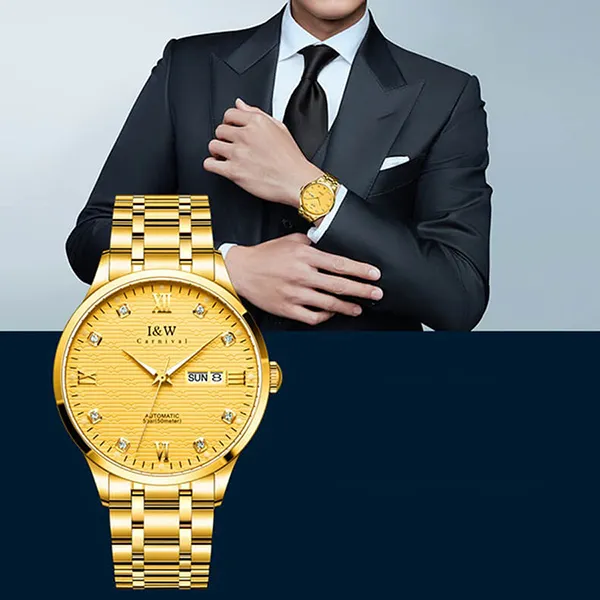 Đồng Hồ Nam I&W Carnival 651G2 Automatic Màu Vàng