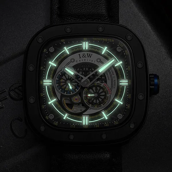 Đồng Hồ Nam I&W Carnival 666G1 Automatic Màu Đen