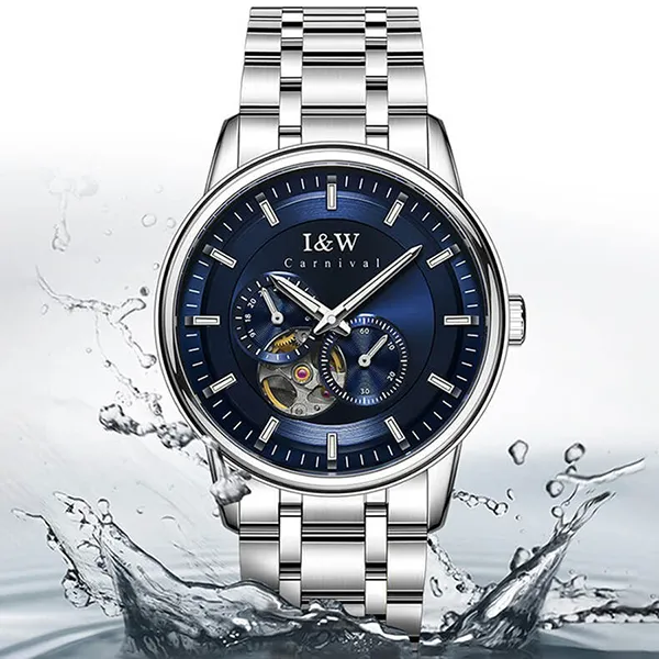 Đồng Hồ Nam I&W Carnival 706G1 Automatic Màu Xanh Bạc