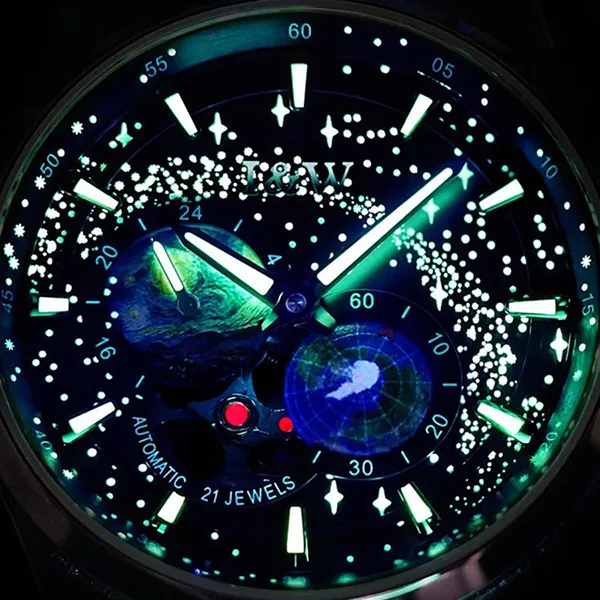 Đồng Hồ Nam I&W Carnival 708G1 Automatic Màu Xanh Bạc
