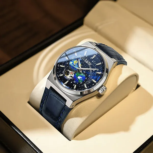 Đồng Hồ Nam I&W Carnival 708G1 Automatic Màu Xanh Bạc