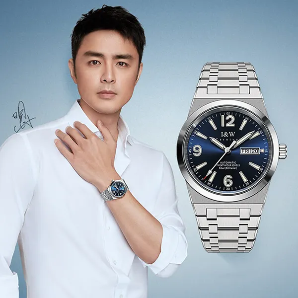 Đồng Hồ Nam I&W Carnival 730G1 Automatic Màu Xanh Bạc - Đồng hồ - Vua Hàng Hiệu