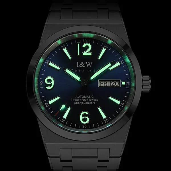 Đồng Hồ Nam I&W Carnival 730G1 Automatic Màu Xanh Bạc - Đồng hồ - Vua Hàng Hiệu