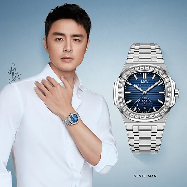 Đồng Hồ Nam I&W Carnival 735G1 Automatic Màu Xanh Bạc - Đồng hồ - Vua Hàng Hiệu