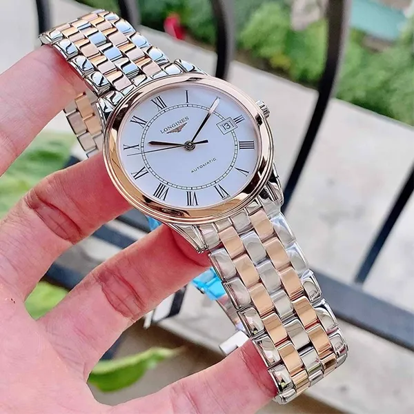 Đồng Hồ Nam Longines Flagship L4.974.3.91.7 Màu Bạc Vàng Hồng