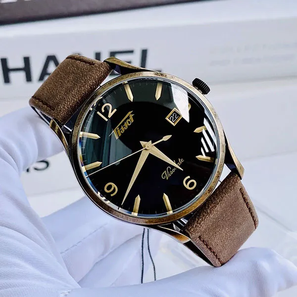 Đồng Hồ Nam Tissot Quartz Visodate T118.410.36.057.00 Màu Nâu Đen - Đồng hồ - Vua Hàng Hiệu