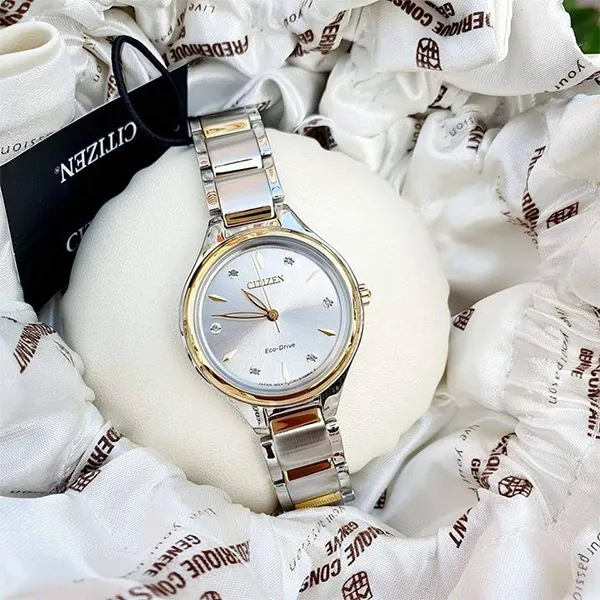 Đồng Hồ Nữ Citizen Eco-Drive Corso Diamond FE2104-50A Màu Bạc Vàng - Đồng hồ - Vua Hàng Hiệu