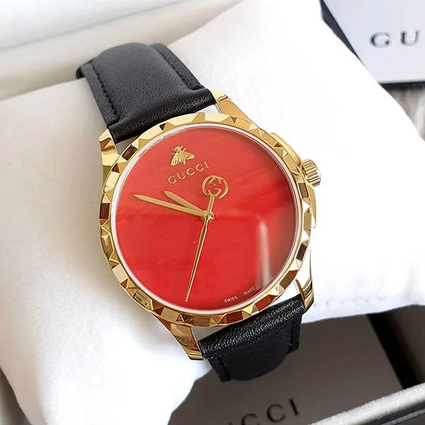 Đồng Hồ Nữ Gucci Le Marche Des Merveilles Watch YA126464 Màu Đen Đỏ