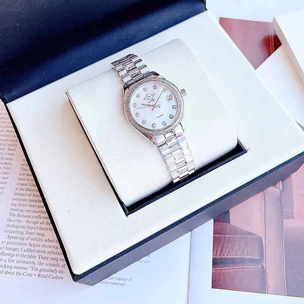Đồng Hồ Nữ GV2 By Gevril 12425B Women's Turin Swiss Diamond Watch Màu Bạc Trắng - Đồng hồ - Vua Hàng Hiệu