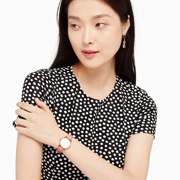 Đồng Hồ Nữ Kate Spade Boathouse Pink Leather Ladies Watch KSW1164 Màu Hồng Trắng