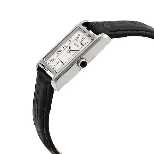 Đồng Hồ Nữ Seiko Quartz White Dial Black Leather Ladies Watch SWR053 Màu Đen Bạc - Đồng hồ - Vua Hàng Hiệu