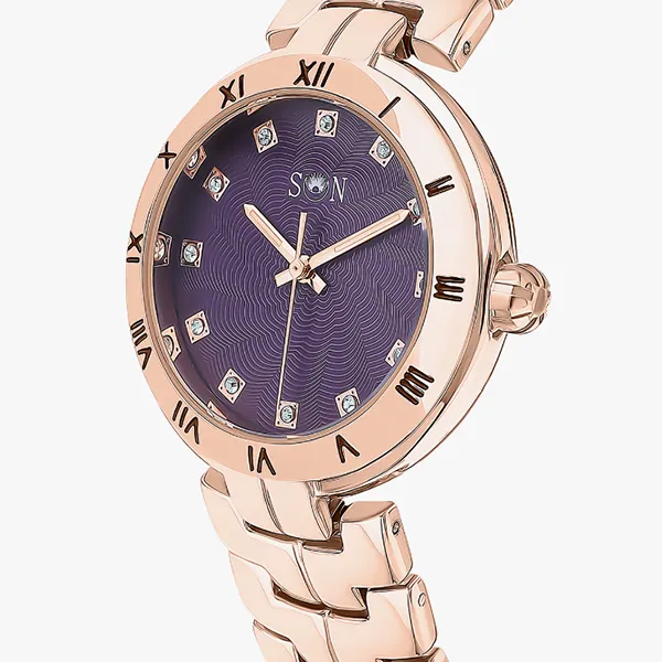 Đồng Hồ Nữ Sun Sunlight Watches For Women 337939 Màu Tím Vàng Hồng
