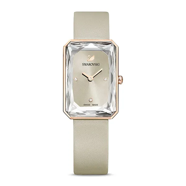 Đồng Hồ Nữ Swarovski Uptown Watch Swiss Made, Leather Strap, Grey, Rose Gold-Tone Finish 5547716 Màu Vàng Hồng - Đồng hồ - Vua Hàng Hiệu