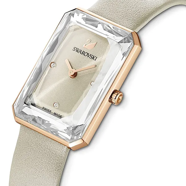Đồng Hồ Nữ Swarovski Uptown Watch Swiss Made, Leather Strap, Grey, Rose Gold-Tone Finish 5547716 Màu Vàng Hồng - Đồng hồ - Vua Hàng Hiệu