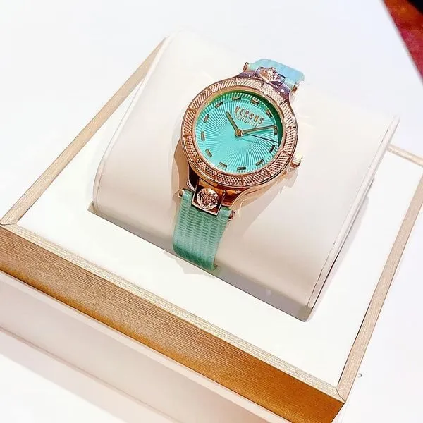 Đồng Hồ Nữ Versus Versace Claremont Green Dial Leather Ladies Watch VSP480418 Màu Xanh Pastel